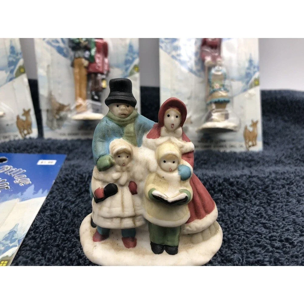 Vintage Christmas Seasons ￼Village Collector, lot miniature people￼ Hobby Lobby